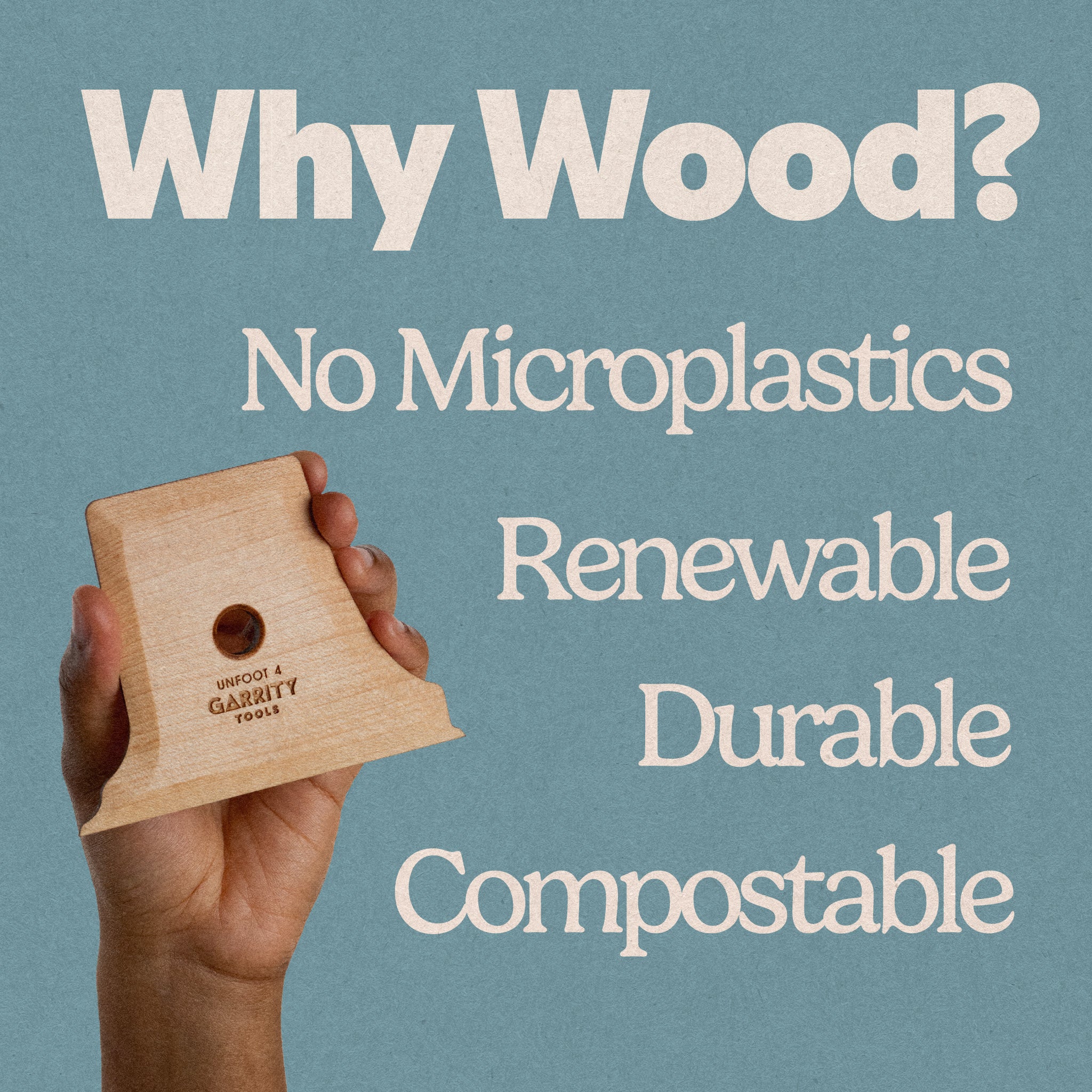 Why wood pottery tools? No Microplastics. Renewable. Durable. Compostable.