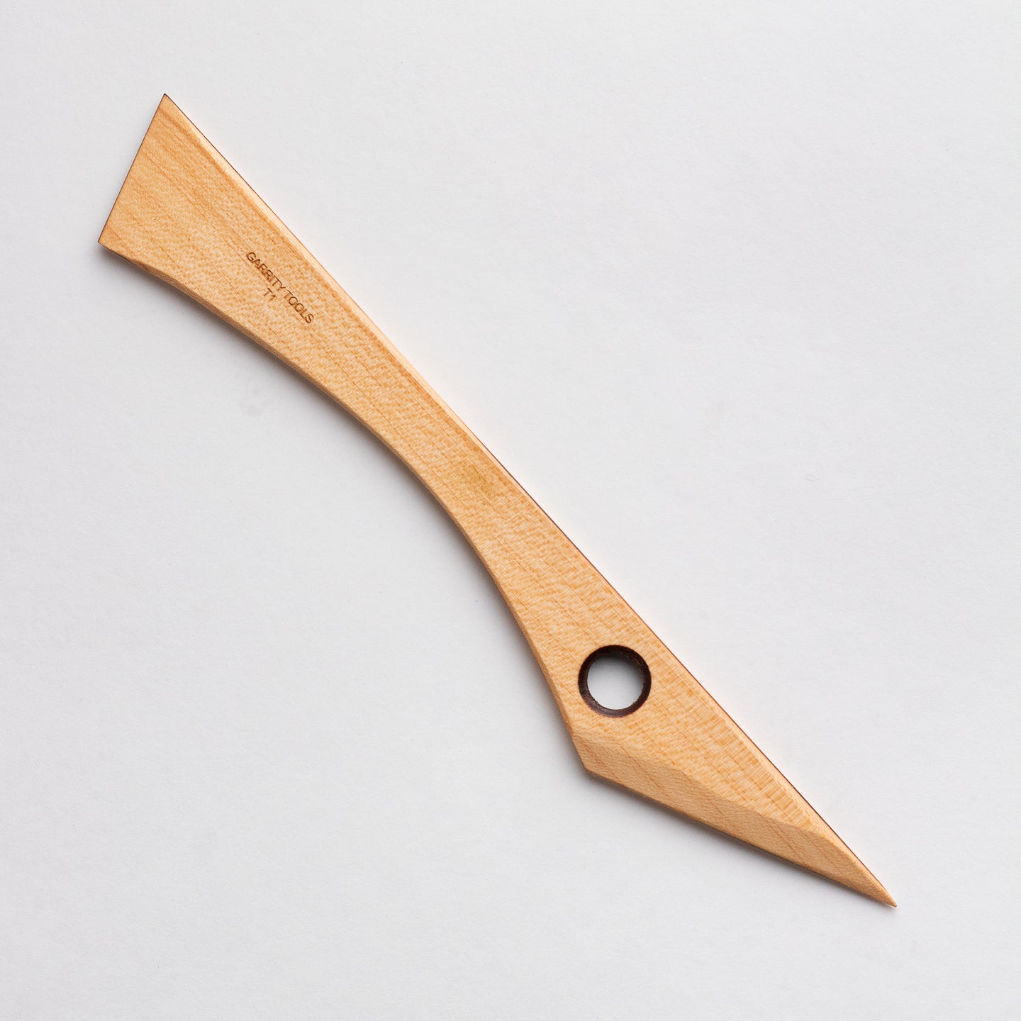 Garrity Tools T1 wooden pottery tool on white background